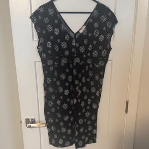 LOFT Outlet Black and White Patterned Dress